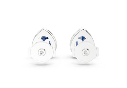 Marseille Halo Sapphire Gemstone Pear Cut Studs