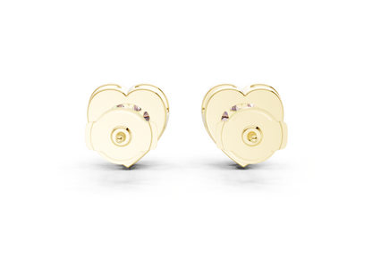 Marseille Halo Pink Diamond Heart Cut Studs