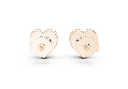 Marseille Halo Pink Diamond Heart Cut Studs