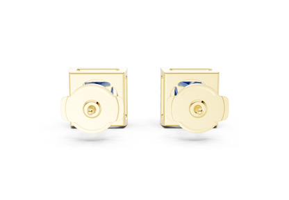 Marseille Halo Sapphire Gemstone Cushion Cut Studs