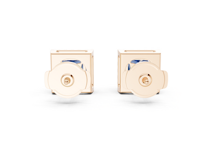Marseille Halo Sapphire Gemstone Cushion Cut Studs