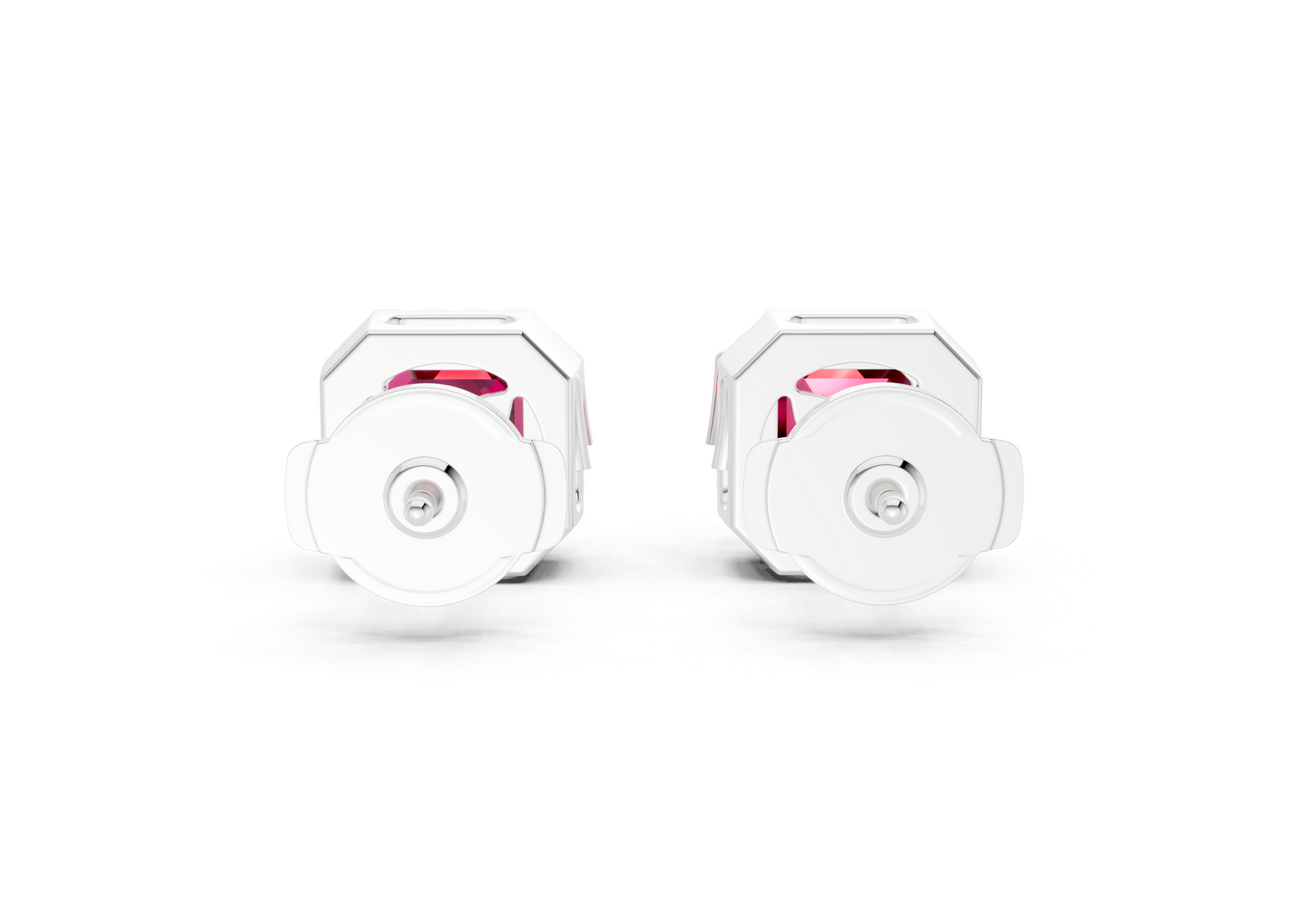 Marseille Halo Ruby Gemstone Asscher Cut Studs