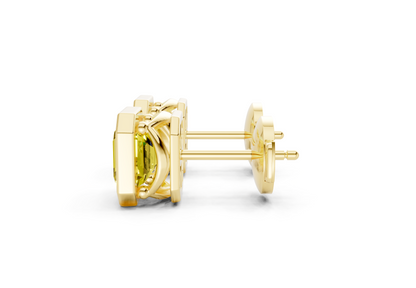 Solane Yellow Diamond Asscher Cut Bezel Studs
