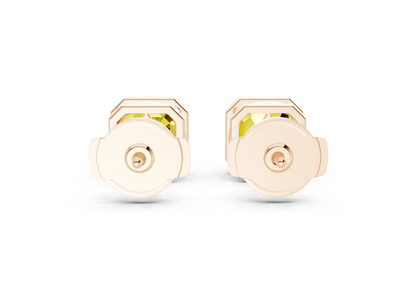 Solane Yellow Diamond Asscher Cut Bezel Studs