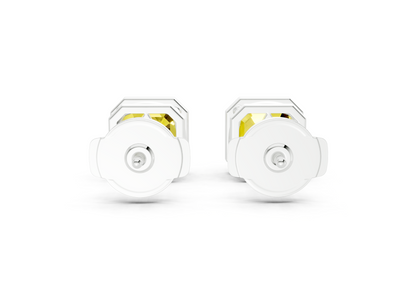 Solane Yellow Diamond Asscher Cut Bezel Studs