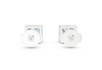 Solane Blue Diamond Princess Cut Bezel Studs