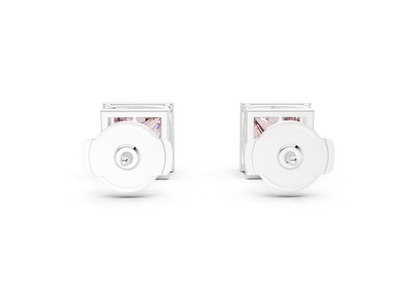Solane Pink Diamond Princess Cut Bezel Cut Studs