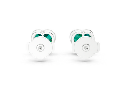 Solane Emerald Gemstone Heart Cut Bezel Studs
