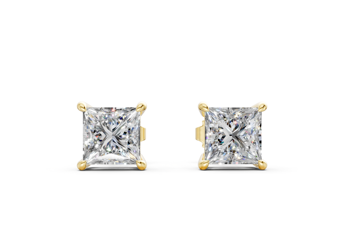 Geneva Classic Diamond Princess Cut Studs