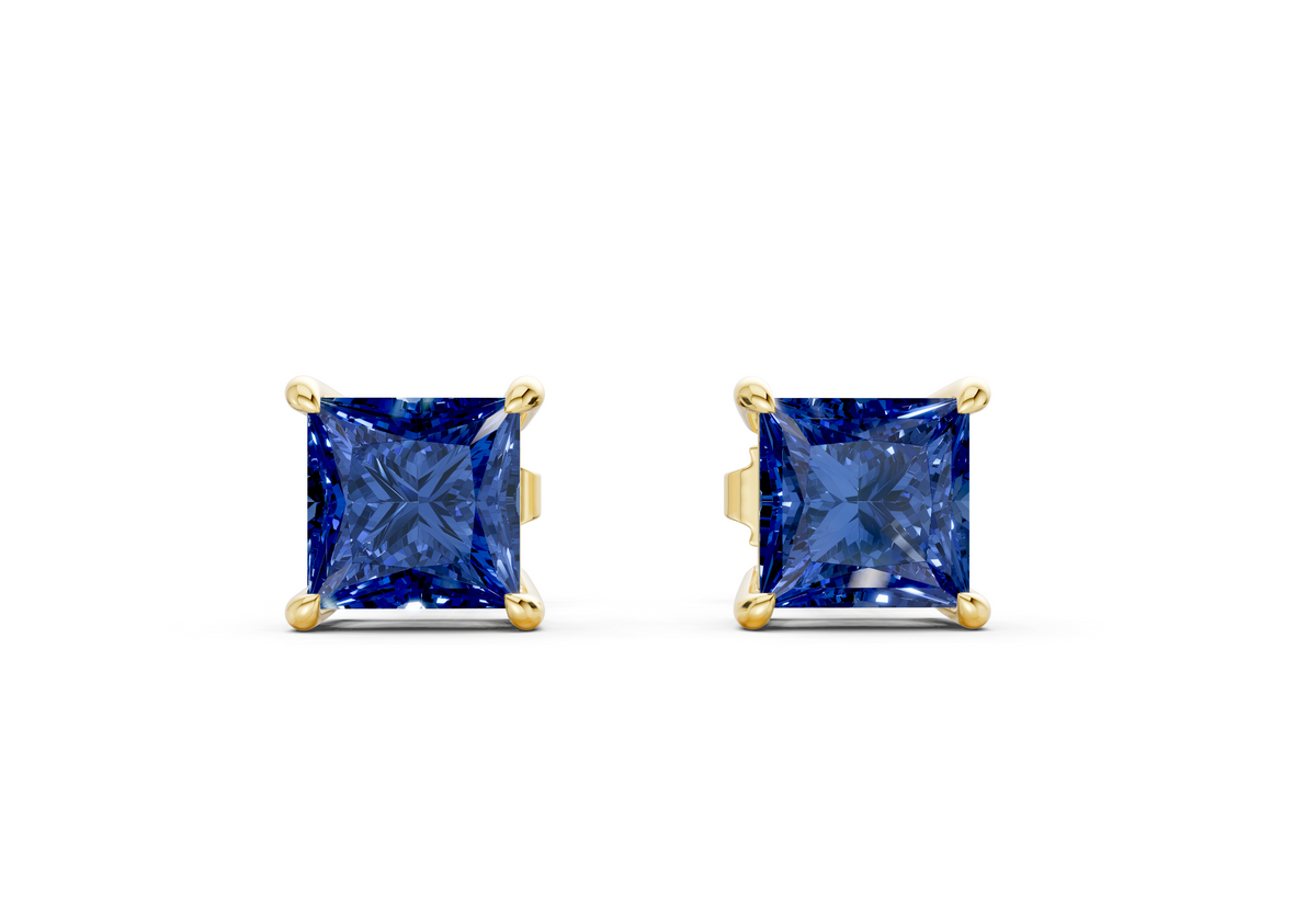 Geneva Classic Sapphire Gemstone Princess Cut Studs