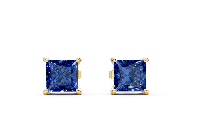 Geneva Classic Sapphire Gemstone Princess Cut Studs