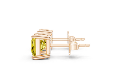 Geneva Classic Yellow Diamond Princess Cut Studs