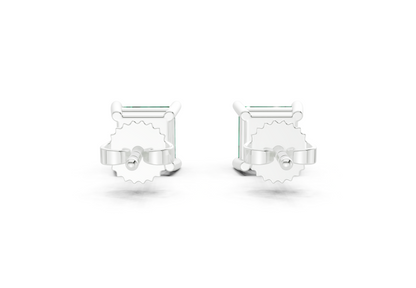Geneva Classic Emerald Gemstone Princess Cut Studs