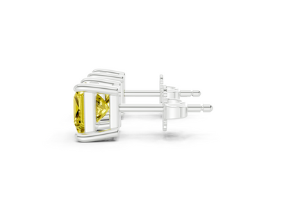 Geneva Classic Yellow Diamond Princess Cut Studs