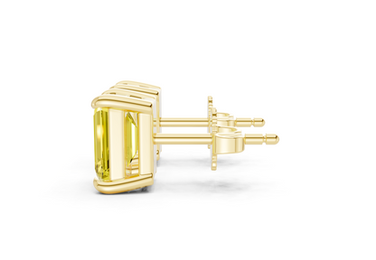 Geneva Classic Yellow Diamond Emerald Cut Studs
