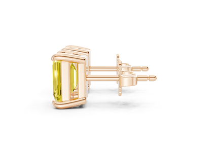 Geneva Classic Yellow Diamond Emerald Cut Studs