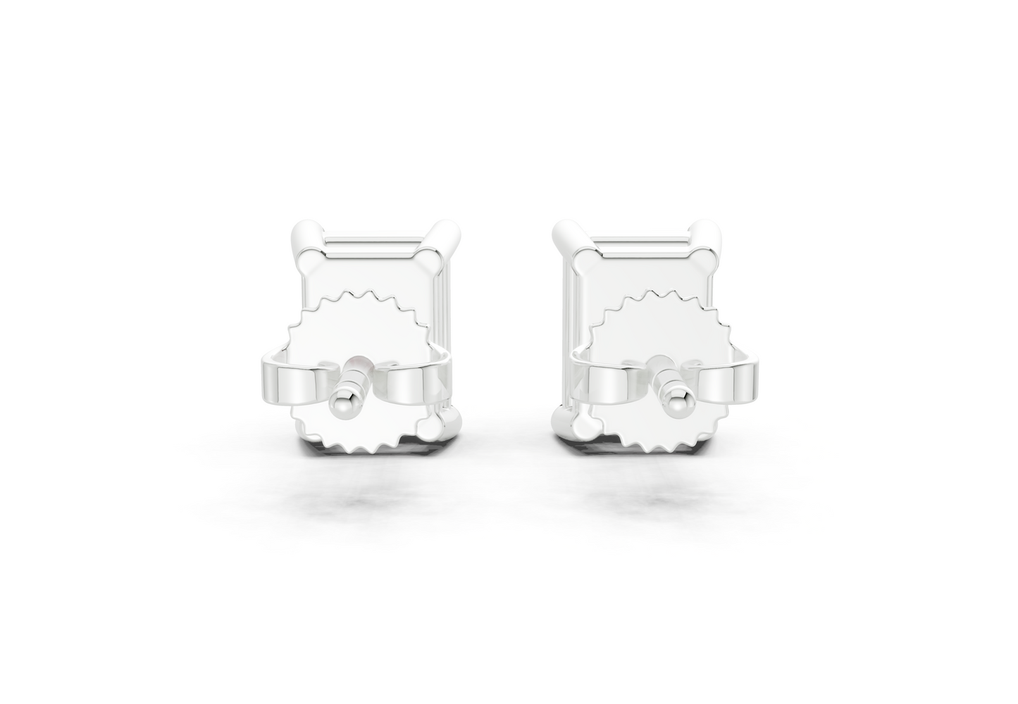 Geneva Classic Ruby Gemstone Emerald Cut Studs