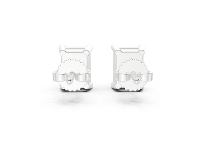 Geneva Classic Ruby Gemstone Emerald Cut Studs