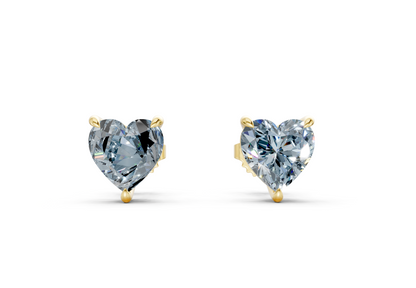 Geneva Classic Blue Diamond Heart Cut Studs