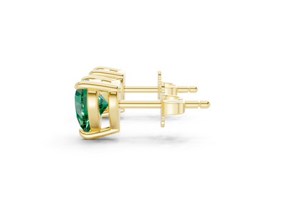 Geneva Classic Emerald Gemstone Heart Cut Studs