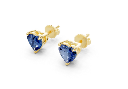 Geneva Classic Sapphire Gemstone Heart Cut Studs