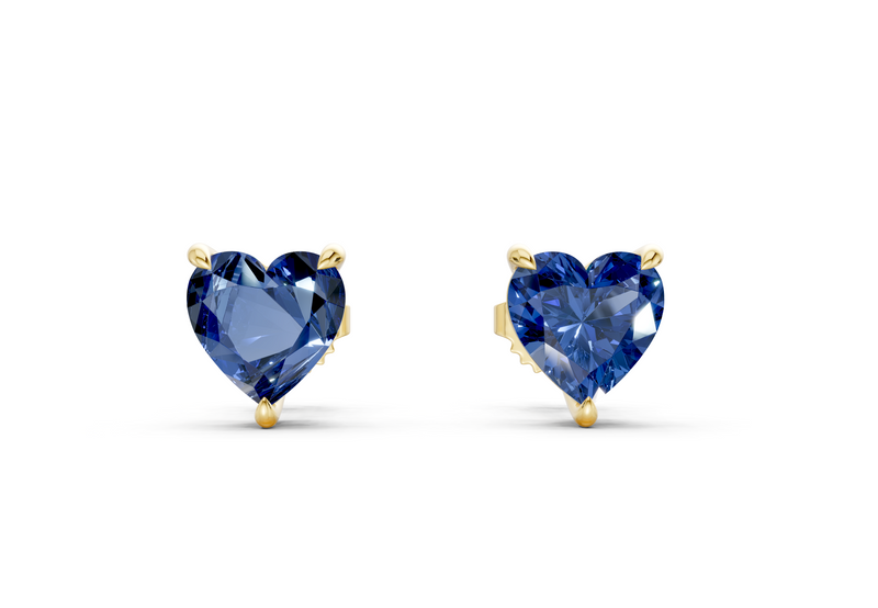 Geneva Classic Sapphire Gemstone Heart Cut Studs