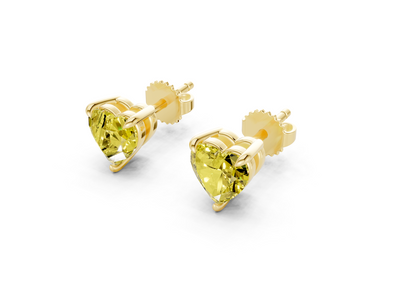 Geneva Classic Yellow Diamond Heart Cut Studs