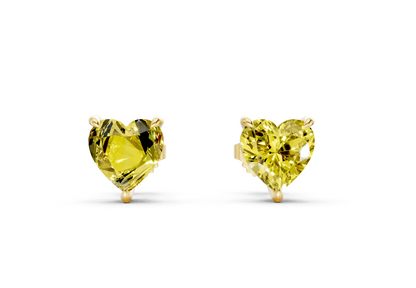 Geneva Classic Yellow Diamond Heart Cut Studs