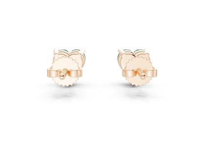 Geneva Classic Emerald Gemstone Heart Cut Studs