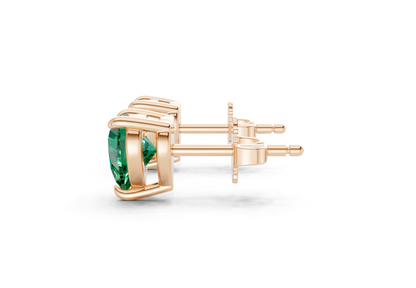Geneva Classic Emerald Gemstone Heart Cut Studs