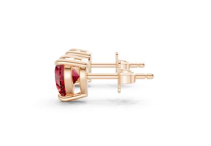 Geneva Classic Ruby Gemstone Heart Cut Studs
