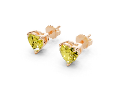 Geneva Classic Yellow Diamond Heart Cut Studs