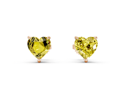 Geneva Classic Yellow Diamond Heart Cut Studs