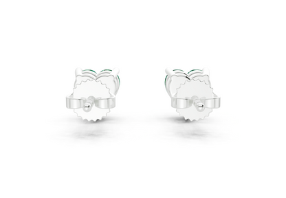 Geneva Classic Emerald Gemstone Heart Cut Studs