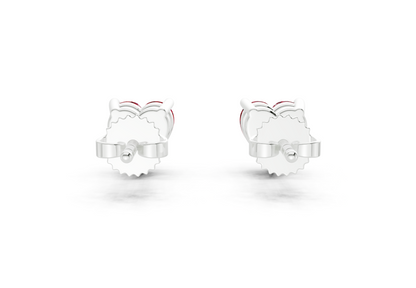 Geneva Classic Ruby Gemstone Heart Cut Studs
