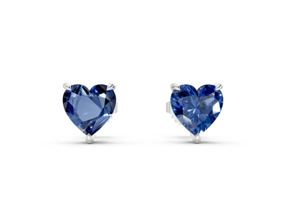 Geneva Classic Sapphire Gemstone Heart Cut Studs