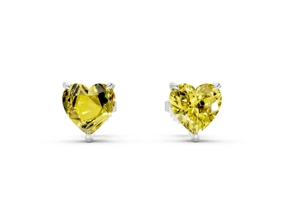 Geneva Classic Yellow Diamond Heart Cut Studs