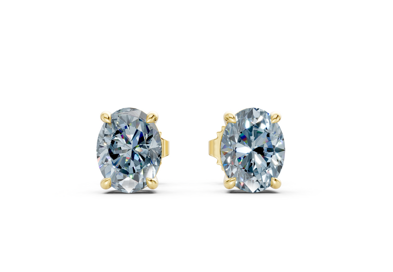 Geneva Classic Blue Diamond Oval Cut Studs