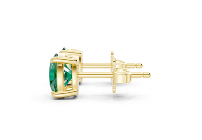 Geneva Classic Emerald Gemstone Oval Cut Studs