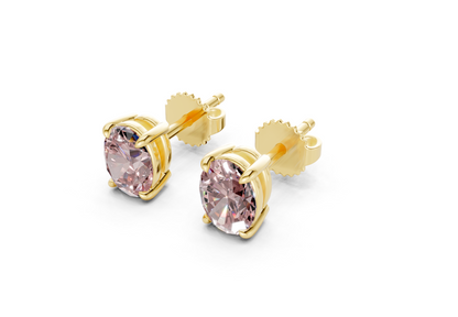 Geneva Classic Pink Diamond Oval Cut Studs