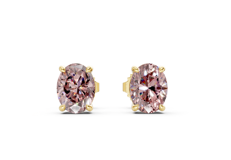 Geneva Classic Pink Diamond Oval Cut Studs