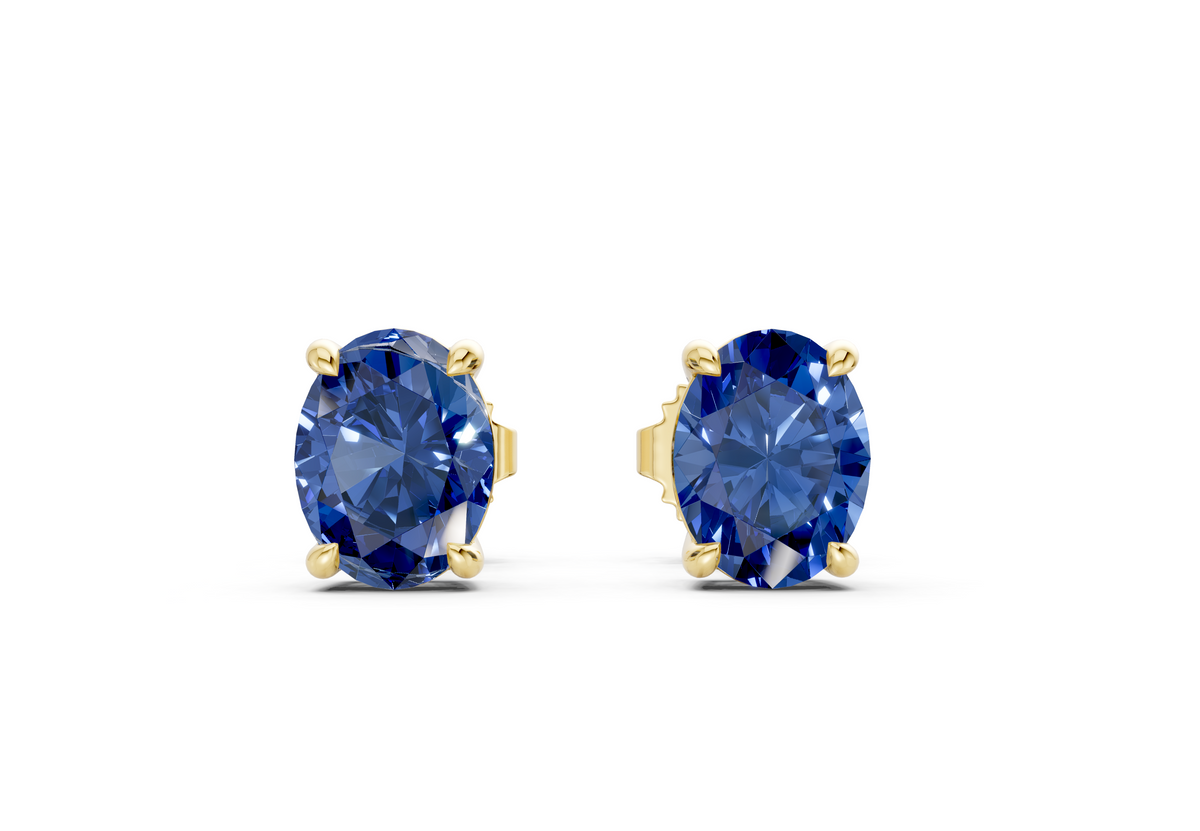 Geneva Classic Sapphire Gemstone Oval Cut Studs
