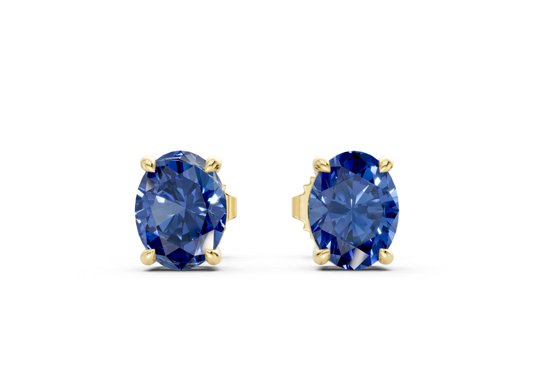 Geneva Classic Sapphire Gemstone Oval Cut Studs