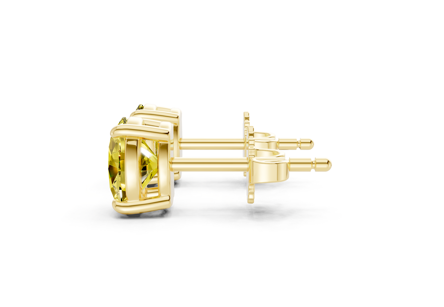 Geneva Classic Yellow Diamond Oval Cut Studs