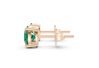 Geneva Classic Emerald Gemstone Oval Cut Studs