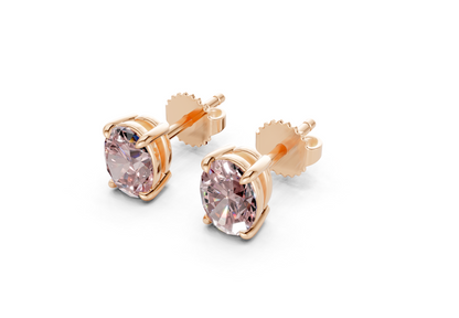 Geneva Classic Pink Diamond Oval Cut Studs