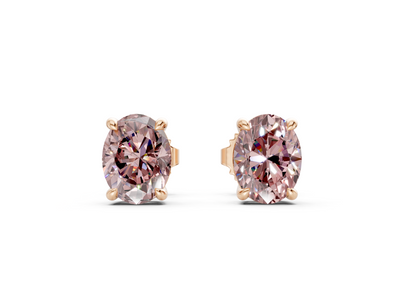 Geneva Classic Pink Diamond Oval Cut Studs