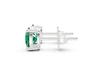 Geneva Classic Emerald Gemstone Oval Cut Studs