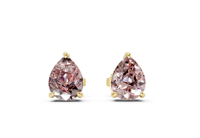 Geneva Classic Pink Diamond Pear Cut Studs
