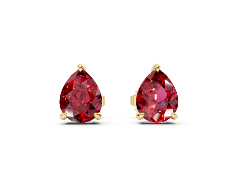 Geneva Classic Ruby Gemstone Pear Cut Studs